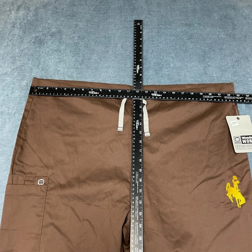 WonderWink University Of Wyoming Scrubs Pants Unisex Adults L Brown Drawstring - Picture 6 of 13